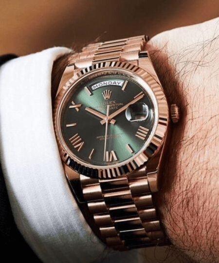Alternative view of Rolex Day-Date 40 Watch Rose Gold Toned Olive Green Dial 40mm For Men 228235-0025