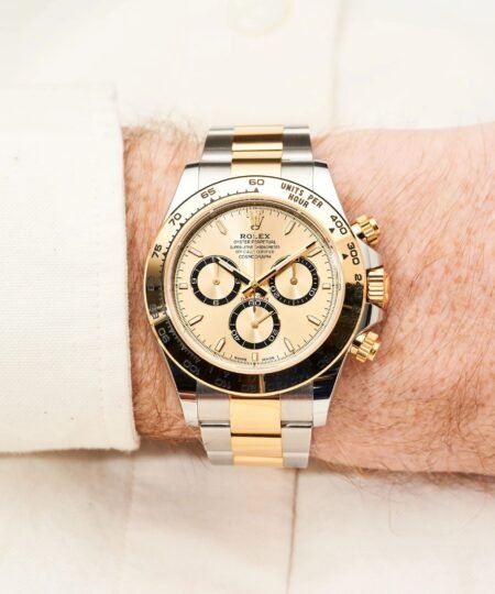 Alternative view of Rolex Cosmograph Daytona 40 Watch Silver/Gold Toned Yellow Dial 40mm For Men 126503-0004