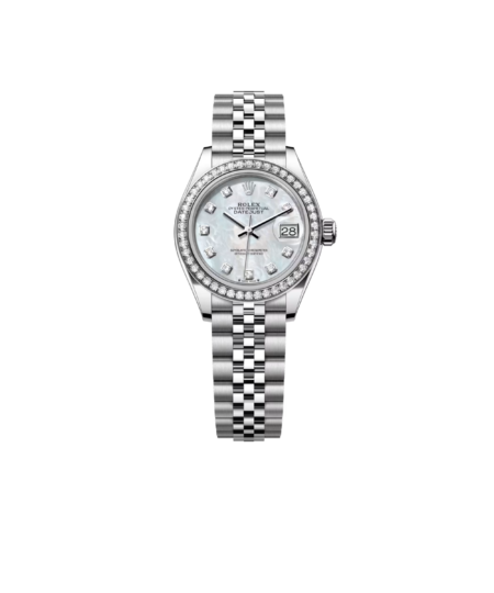 Rolex Lady-Datejust Watch Silver Toned White Pearl Dial 28mm For Women 279384RBR-0011