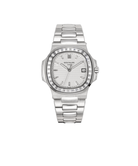 Patek Philippe Nautilus Watch Silver Toned White Dial 35mm For Men
