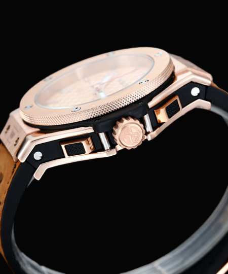 Alternative view of Hublot Big Bang Watch Chronograph Brown Strap Gold Dial 45mm For Men