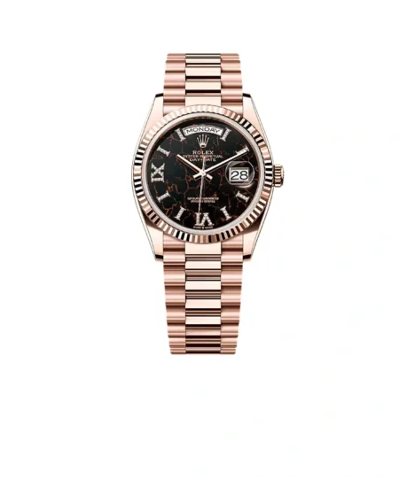 Rolex Day Date Watch Everose Gold Diamond Hour Markers 36mm For Women