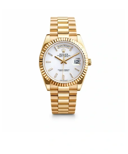 Rolex Day Date Watch Yellow Gold Diamond Hour Markers 36mm For Women