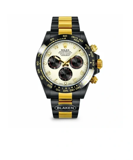 Rolex Blaken Daytona Watch Black And Gold Toned 40mm For Men