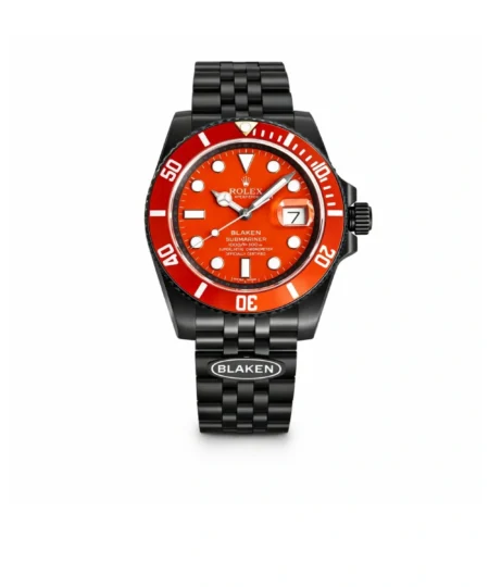 Rolex Blaken Daytona Submariner Watch Orange Dial And Orange Bezel Edition 40mm For Men
