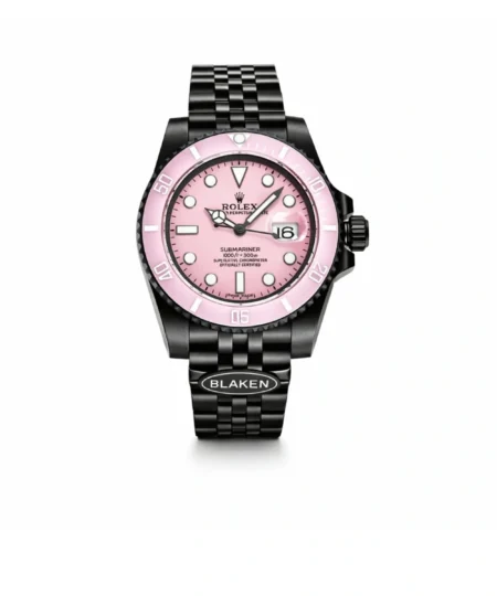 Rolex Blaken Daytona Submariner Watch Pink Dial And Pink Bezel Edition 40mm