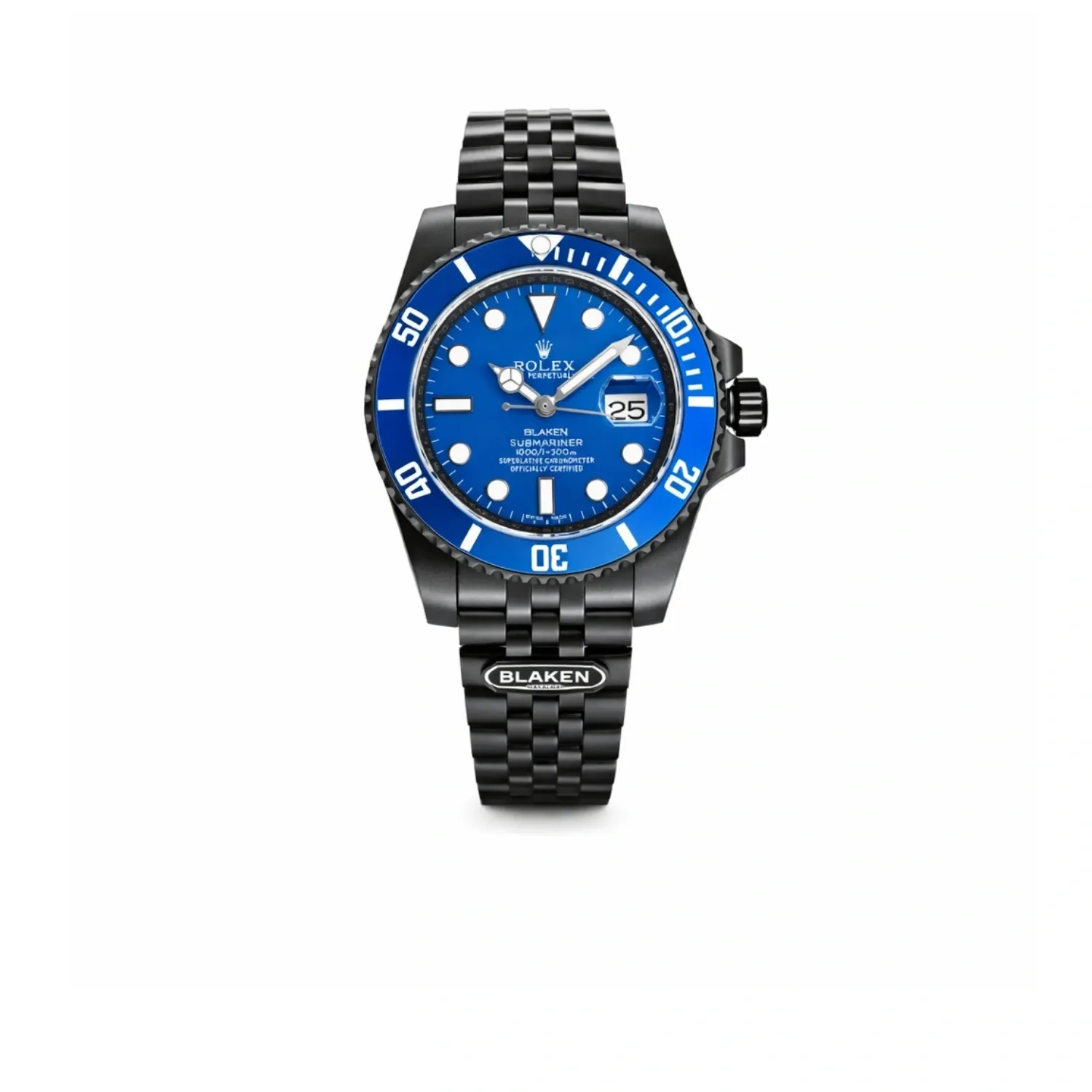 Rolex Blaken Daytona Submariner Watch Blue Dial & Blue Bezel Edition 40mm For Men