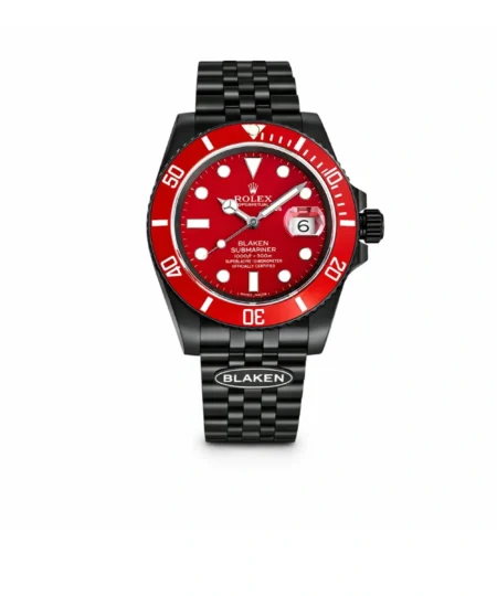 Rolex Blaken Daytona Submariner Watch Red Dial And Red Bezel Edition 40mm For Men
