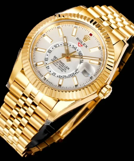 Alternative view of Rolex Sky Dweller Watch Yellow Gold White Dial 42mm For Men