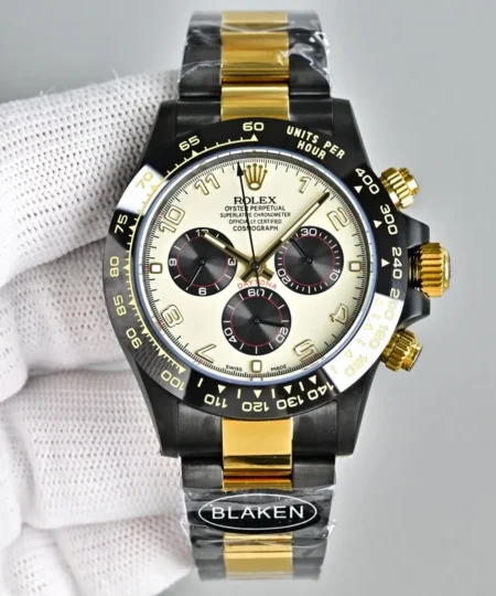 Alternative view of Rolex Blaken Daytona Watch Black And Gold Toned 40mm For Men