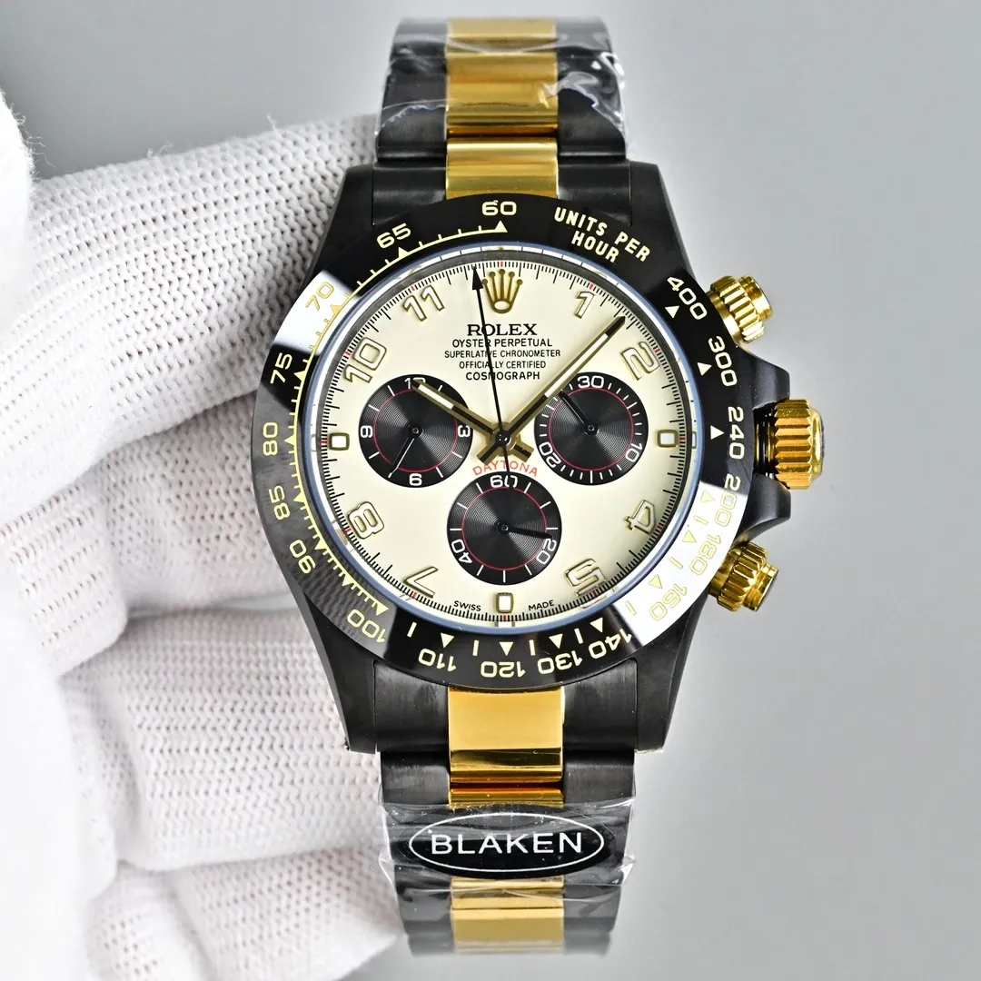 Rolex Blaken Daytona Watch Black And Gold Toned 40mm For Men - Image 2