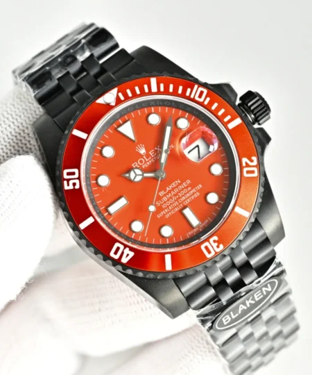 Alternative view of Rolex Blaken Daytona Submariner Watch Orange Dial And Orange Bezel Edition 40mm For Men