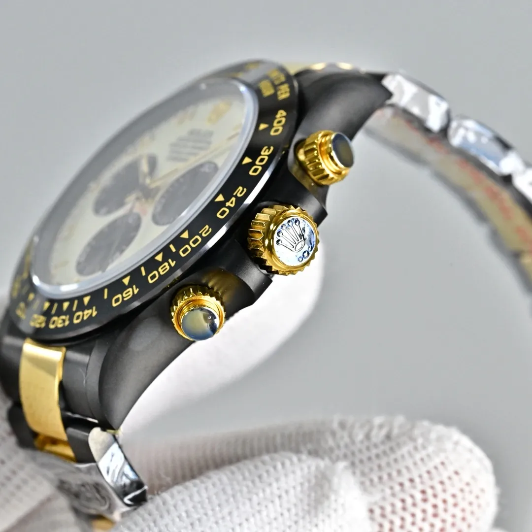 Rolex Blaken Daytona Watch Black And Gold Toned 40mm For Men - Image 4