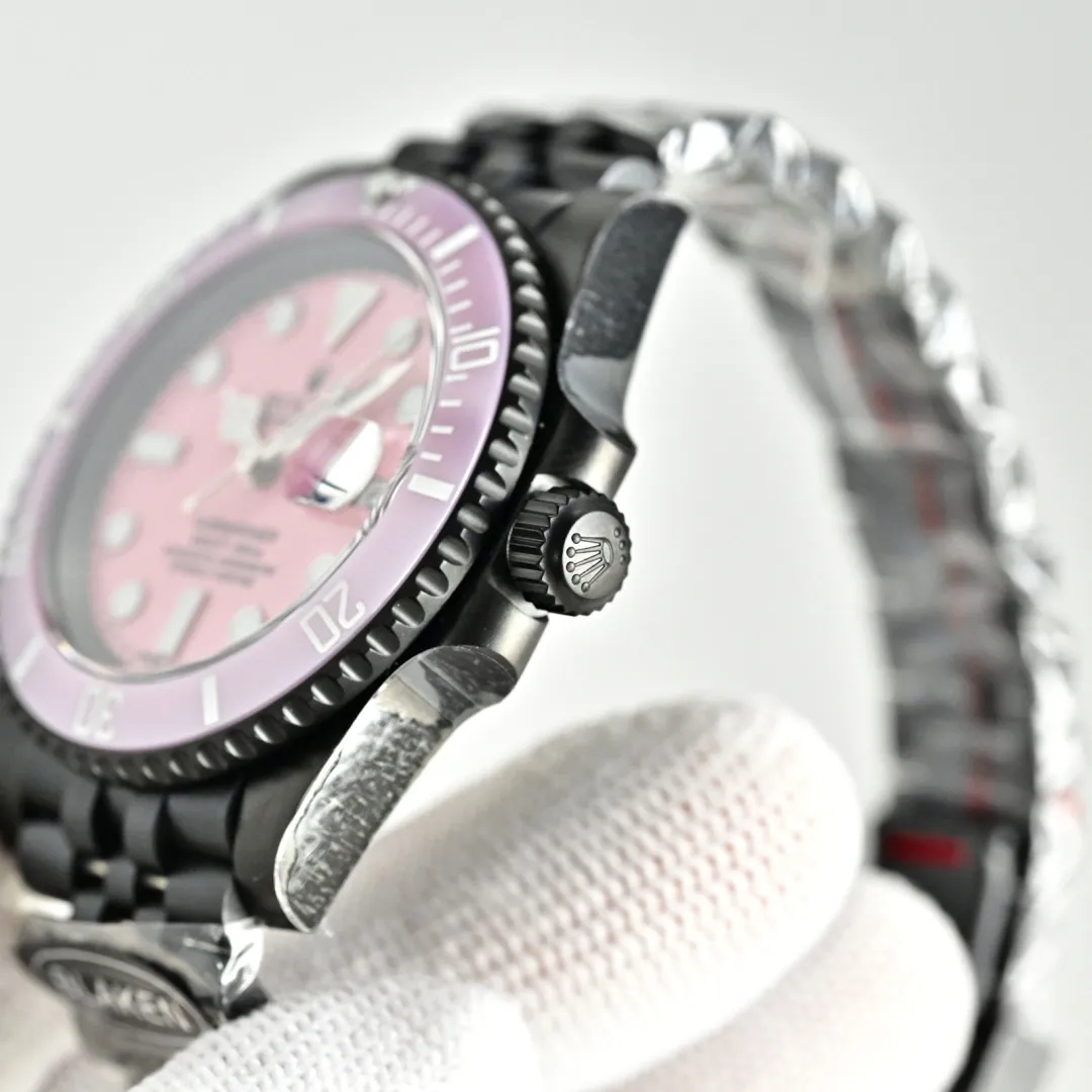 Rolex Blaken Daytona Submariner Watch Pink Dial And Pink Bezel Edition 40mm - Image 6