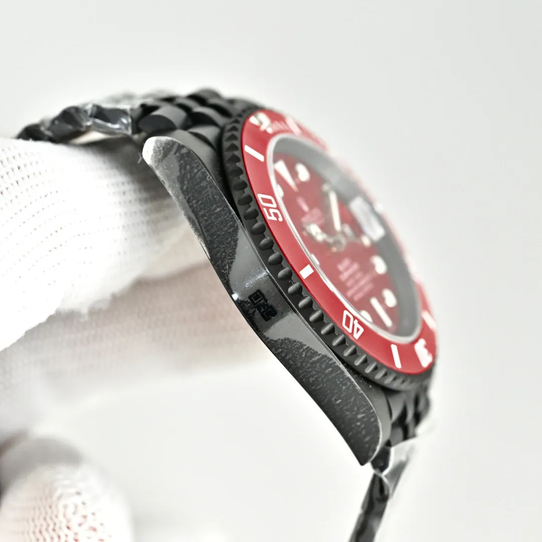 Rolex Blaken Daytona Submariner Watch Red Dial And Red Bezel Edition 40mm For Men - Image 7
