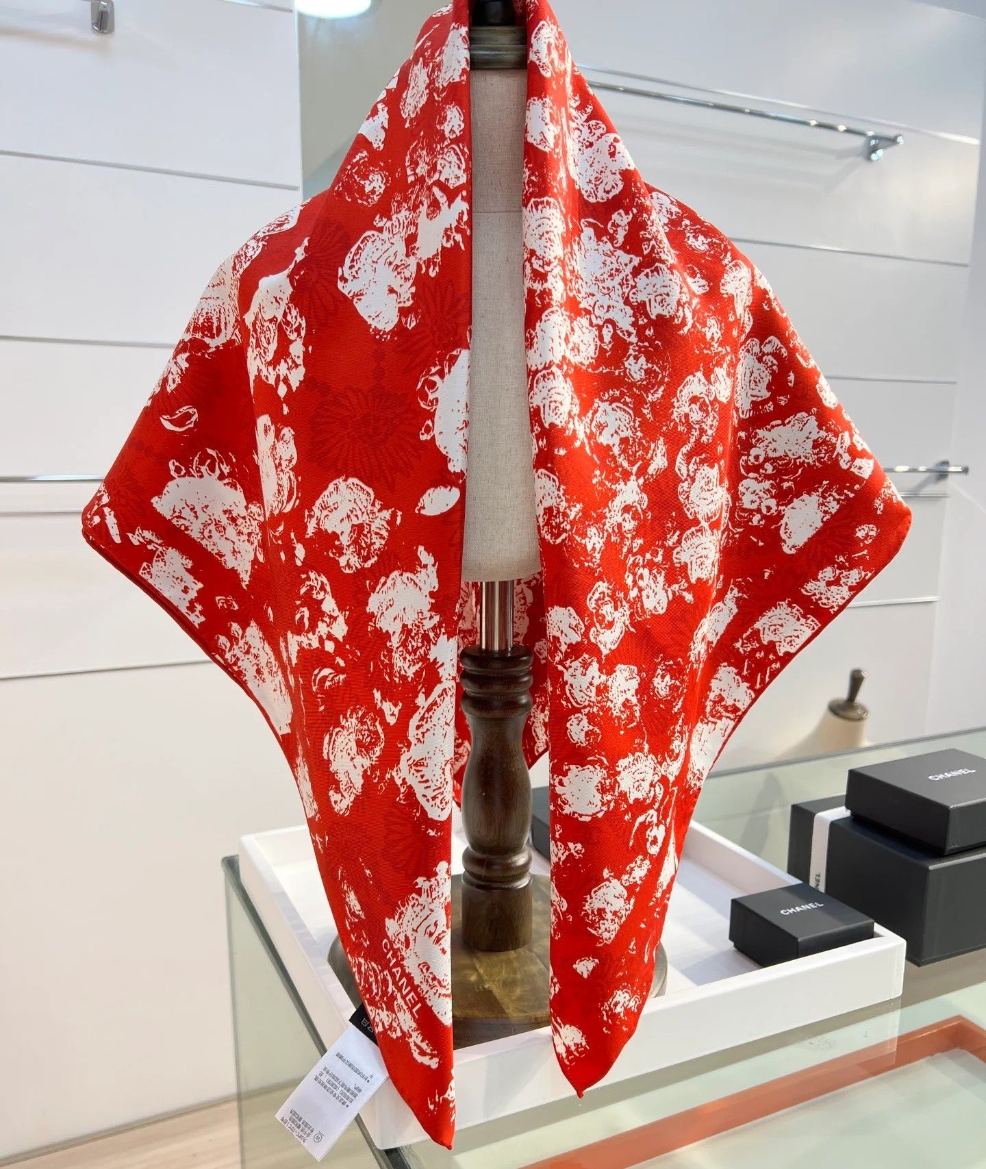 Chanel Square Scarf Red For Women - Image 5