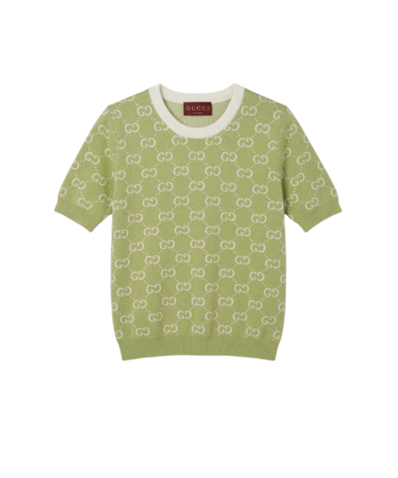 Gucci GG Monogram T-Shirt Sage Green For Women