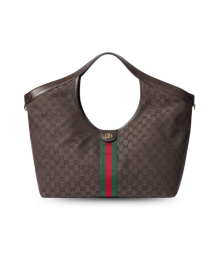 Gucci Giglio Large Tote Bag 18.5in/ 47cm Dark Brown Gold Hardware For Women ‎‎853971 FAF3Y 2155
