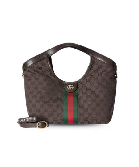 Gucci Giglio Small Tote Bag 9.8in/ 25cm Dark Brown Gold Hardware For Women ‎‎‎860845 FAF3Y 2155