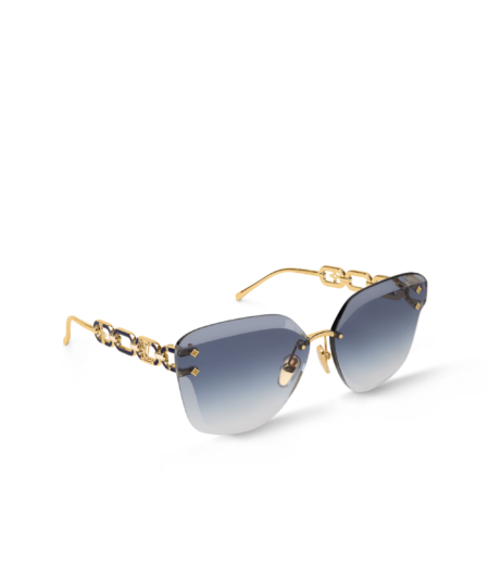 Louis Vuitton Jewel Enamel Cat Eye Sunglases Blue Enamel For Women Z3315U