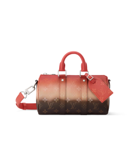 Louis Vuitton Keepall Bandouliere 25 Travel Bag 9.8in/ 25cm Orange Silver Hardware For Men M28074