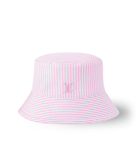 Louis Vuitton LV League Striped Bucket Hat Pink For Women M5160M