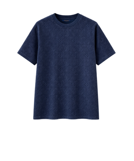 Louis Vuitton Monogram Toweling Effect T-Shirt Navy For Men
