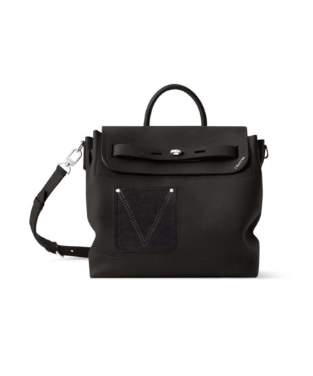 Louis Vuitton Steamer 30 Top Handle Bag 12.6in/ 32cm Black Silver Hardware For Men M27061