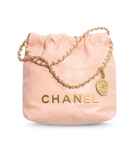 Chanel 22 Mini Crossbody Bag 8.5in/ 19cm Light Pink Gold Hardware For Women AS3980-B19059-U6543