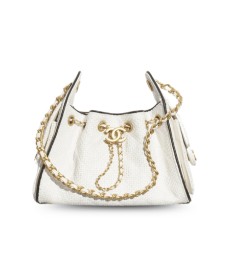 Chanel 25 Mini Handbag 8.7in/ 22cm White Gold Hardware For Women AS5631-B23519-U7616
