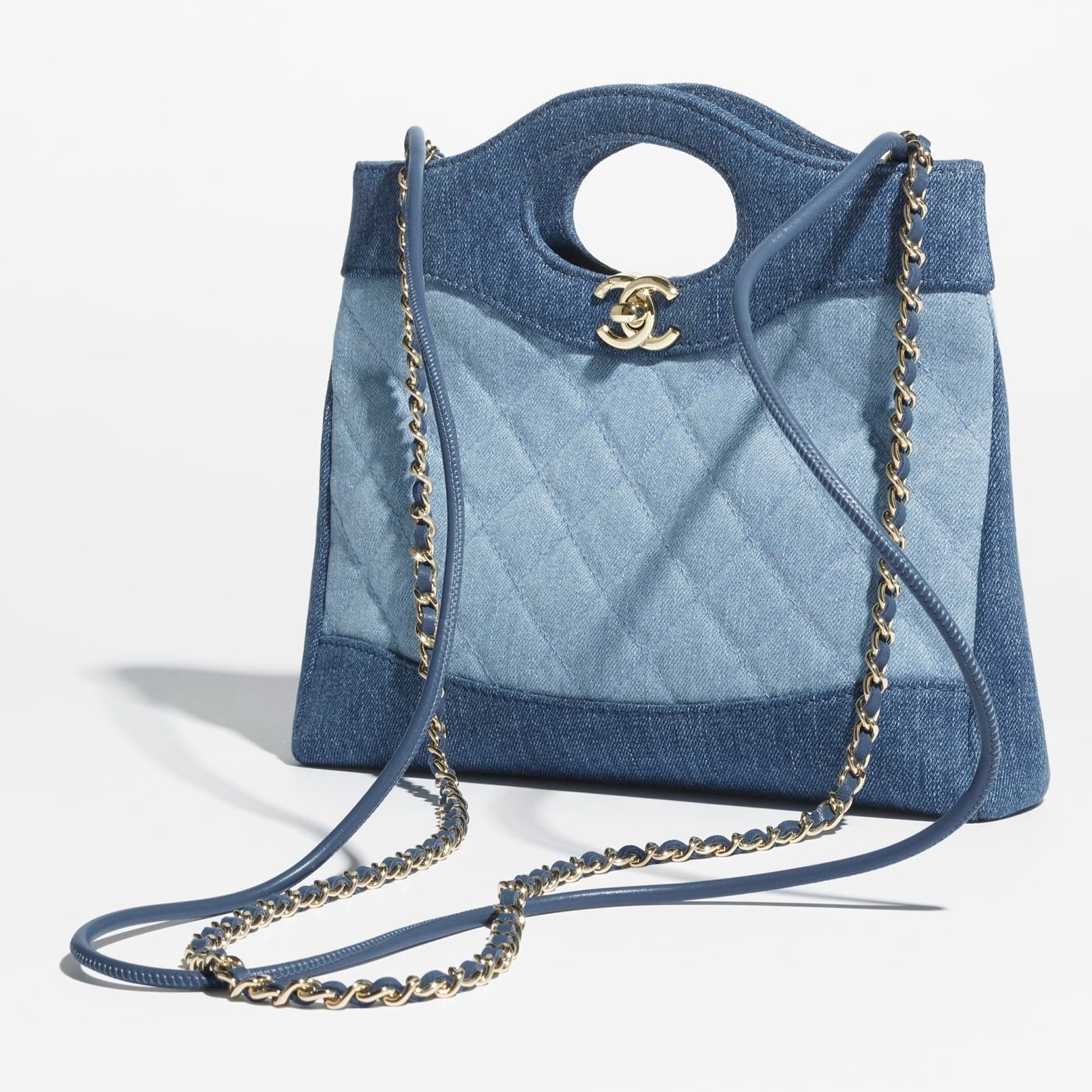 Chanel 31 Shopping Mini Crossbody Bag 9.1in/ 23cm Blue Gold Hardware For Women AS4133-B23555-U7721 - Image 4