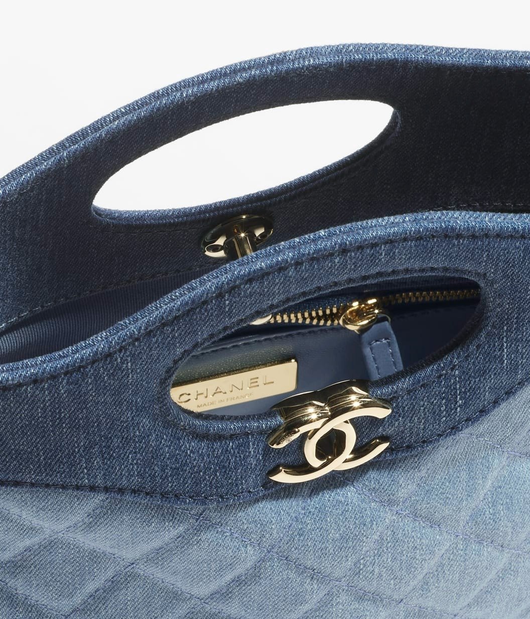 Chanel 31 Shopping Mini Crossbody Bag 9.1in/ 23cm Blue Gold Hardware For Women AS4133-B23555-U7721 - Image 3