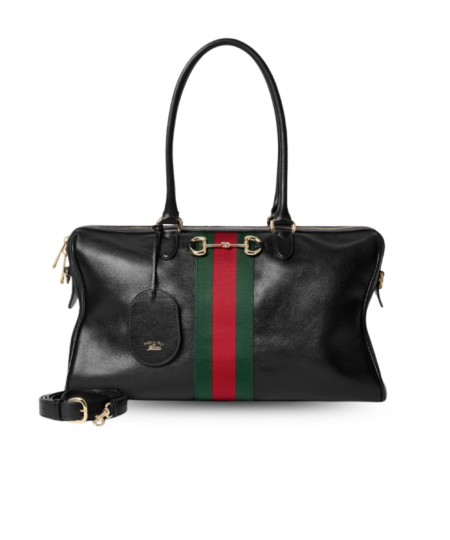 Gucci Borsetto Large Boston Shoulder Bag 15.2in/ 39cm Black Gold Hardware For Women 866734 AAGIQ 1053
