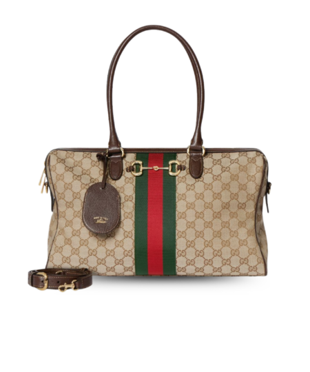 Gucci Borsetto Large Boston Shoulder Bag 15.2in/ 39cm Sand/ Brown Gold Hardware For Women 866734 FAFV9 9653