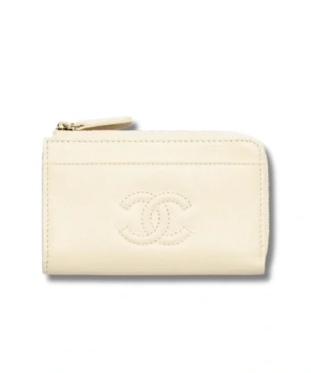 Chanel Zipped Card Holder Light Beige For Women 13.3cm/5.2in - AP4661-B20633-U4531