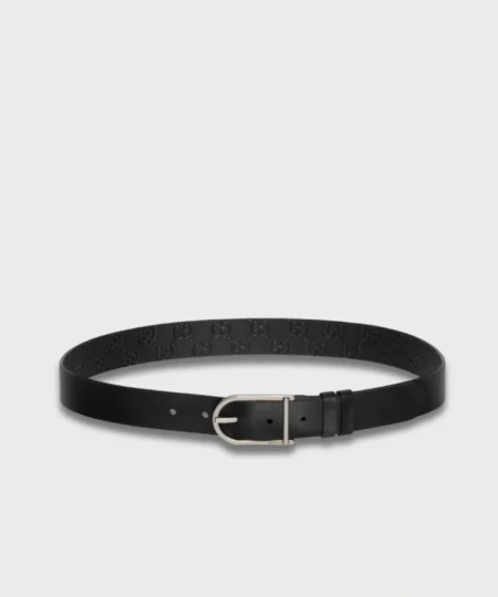 Alternative view of Gucci Reversible Belt With Rounded Buckle Black Silver Hardware 2.7cm/1.1in - ‎ ‎854734 AAFDV 1000