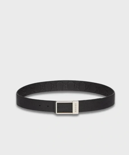 Gucci Reversible With Rectangular Belt Silver-toned Hardware For Men 3.5cm/1.4in - ‎820724 AAE5X 1000