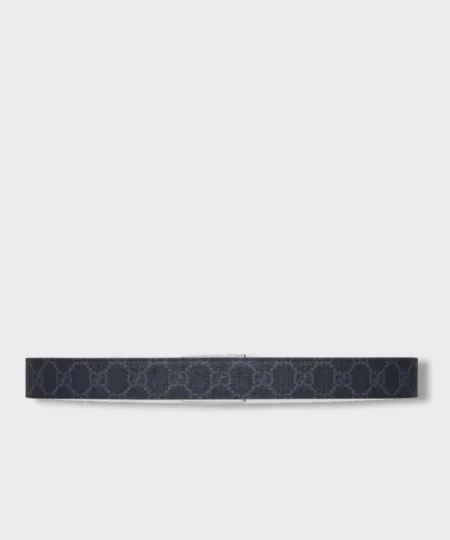Alternative view of Gucci Reversible With Rectangular Buckle Belt Black Silver-toned Hardware For Men 3cm/1.2in - 771105 BTTAN 1000