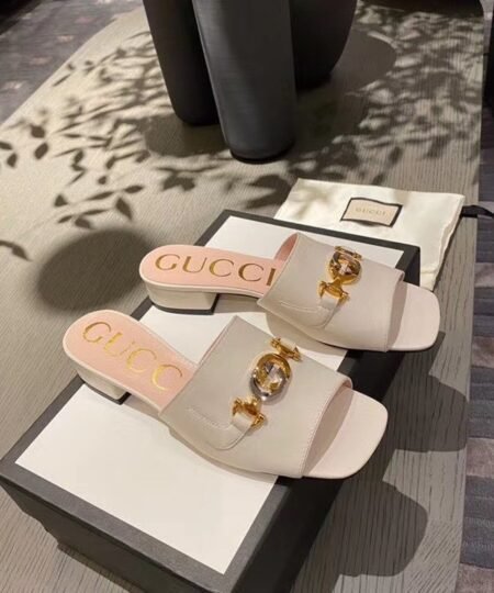 Alternative view of Gucci Gucci Zumi Slide Sandals Beige For Women GG