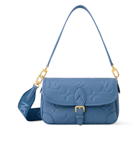 Louis Vuitton Diane Shoulder Bag 9.4in/ 24cm Blue Jean Gold Hardware For Women M27362