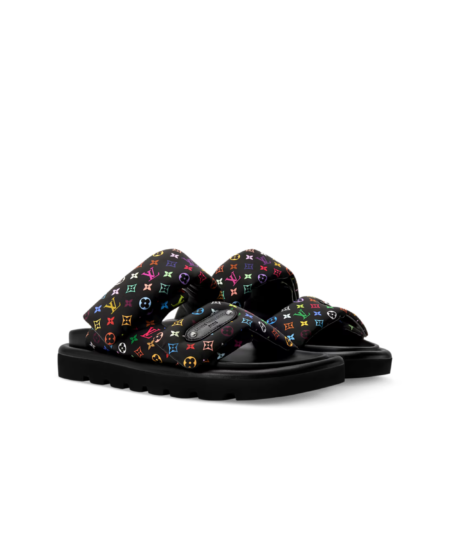 Louis Vuitton LV x TM Pool Pillow Comfort Mules Black For Women 1AJLGU