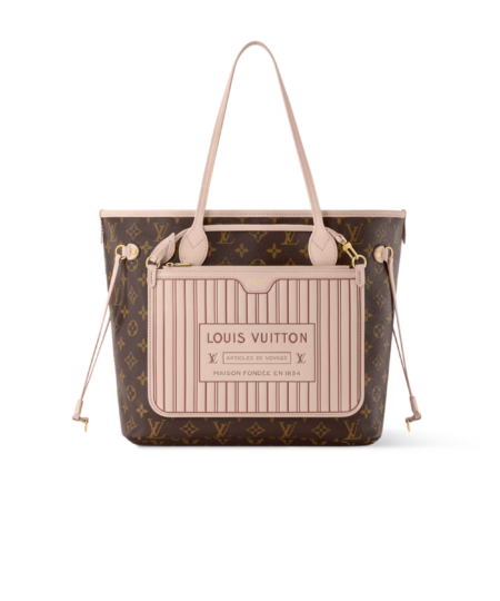 Louis Vuitton Neverfull Inside Out MM Tote Bag 12.2in/ 31cm Monogram Sand Gold Hardware For Women M28375