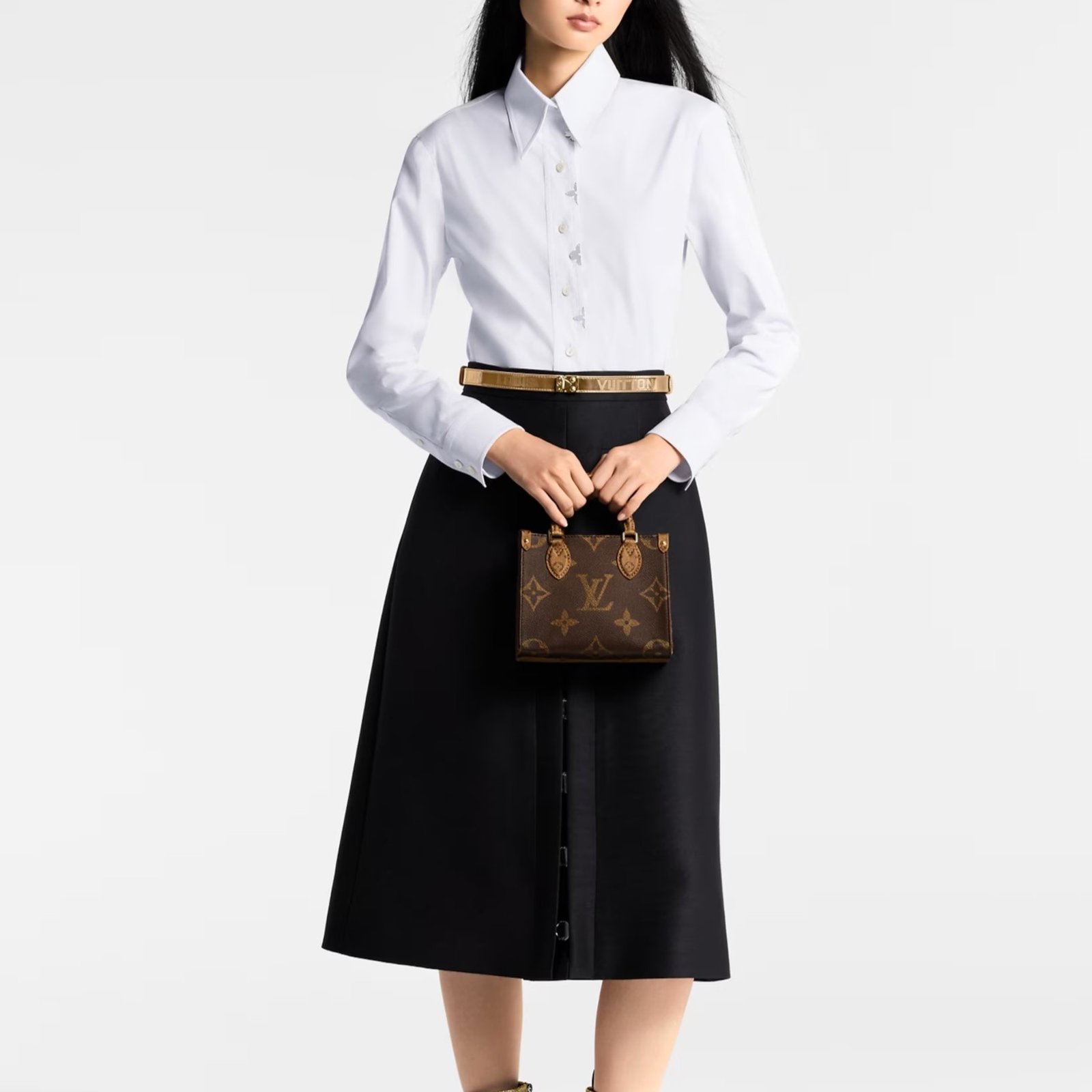 Louis Vuitton OnTheGo BB Tote Bag 7.1in/ 18cm Monogram Reverse Gold Hardware For Women M46839 - Image 3