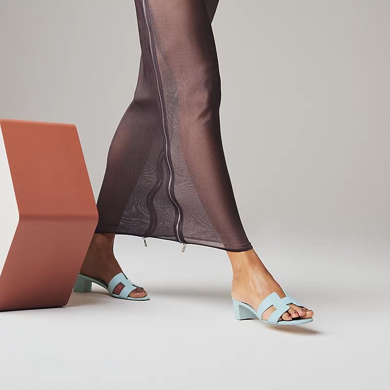 Hermes Oasis Sandals Bleu Brume For Women H151215Z BU365 - Image 3