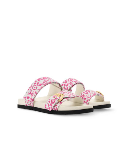 Louis Vuitton Bom Dia Comfort Mules Pink For Women 1AJQPV